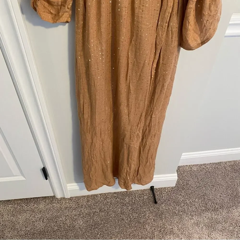 NWT Sundress Bronze Sequin Sexy Maxi Dress XS/S